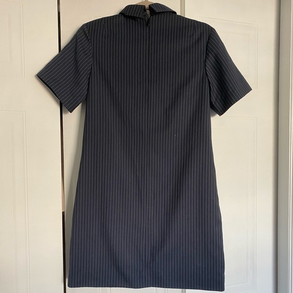NWT TOPSHOP Navy Pinstripe Mini Dress - Picture 3 of 4